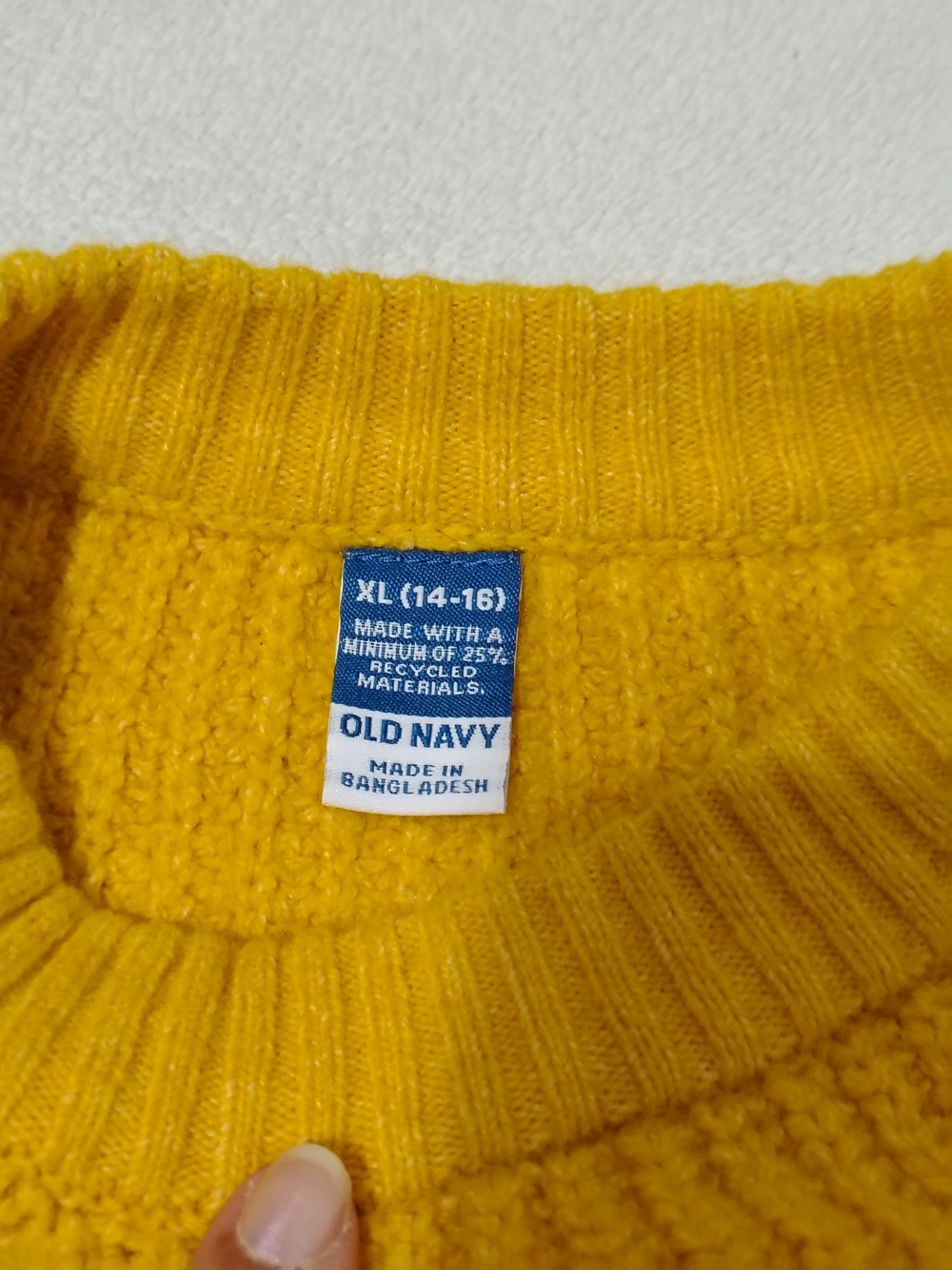 Old Navy Bright Yellow Ribbed Knit Sweater